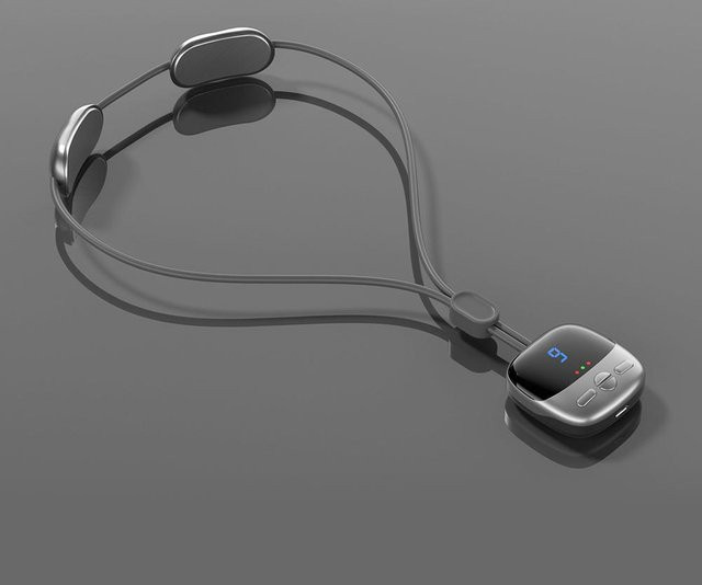 Intelligentes elektrisches Nackenmassagegerät mit EMS und Pulsmassage zur Entspannung und Schmerzlinderung in Grau - Bild 1