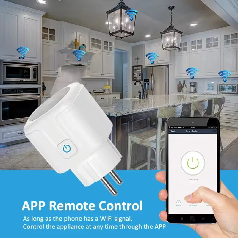 TUYA Smart Plug WiFi Steckdose in Weiß mit Power Monitor, Timing Funktion und Sprachsteuerung für Alexa und Google Home (16A/20A) - Bild 2
