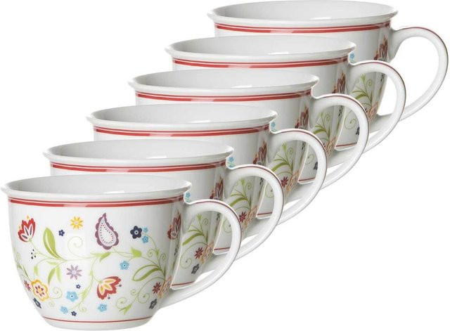 Ritzenhoff & Breker Jumbotassen Shanti aus Porzellan, Multicolour, 6er Set, 350 ml pro Tasse - Bild 1