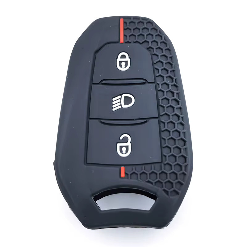 GZKANDM Silikon Schlüsselhülle für Peugeot 308 408 508 2008 3008 4008 5008 und Citroen C4 C5 C6 C3-XR in Schwarz - Bild 2
