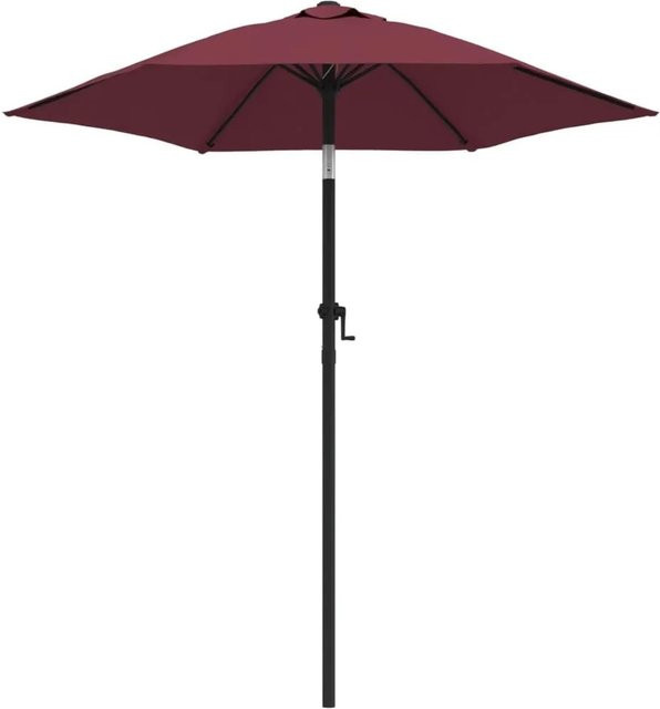 vidaXL Sonnenschirm aus Aluminium und Polyester in Burgunderrot, B: 200 cm, T: 224 cm - Bild 1