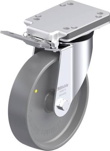 Blickle Stahlblech-Lenkrolle LK-PO 200G-IS-ELS in Grau mit 200 mm Rad-Durchmesser und einer Tragfähigkeit von 600 kg - Bild 1