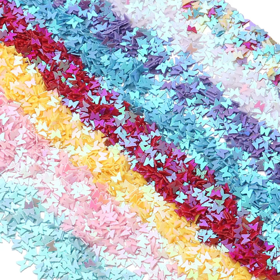 Schmetterling Pailletten aus PVC in Weiß und Multicolour für DIY Kleidung, Maniküre und Make-up Dekoration, 30 g pro Paket - Bild 3