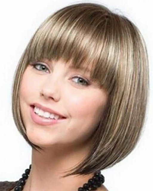 HAIRJOY Bob-Perücke aus synthetischem Haar, kurz, glatt, braun, blond, Damen - Bild 1