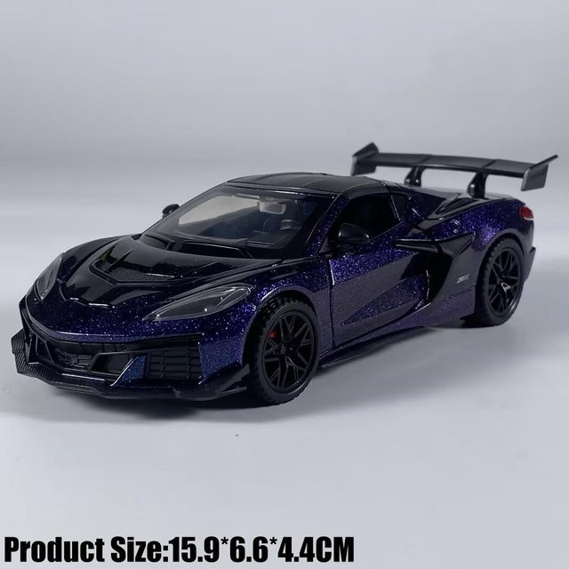 Linyi toy car Chevrolet Corvette C8 Zr1X Track Enhanced Version, Modellauto, 1:32, Metall, ab 14 Jahre - Bild 1