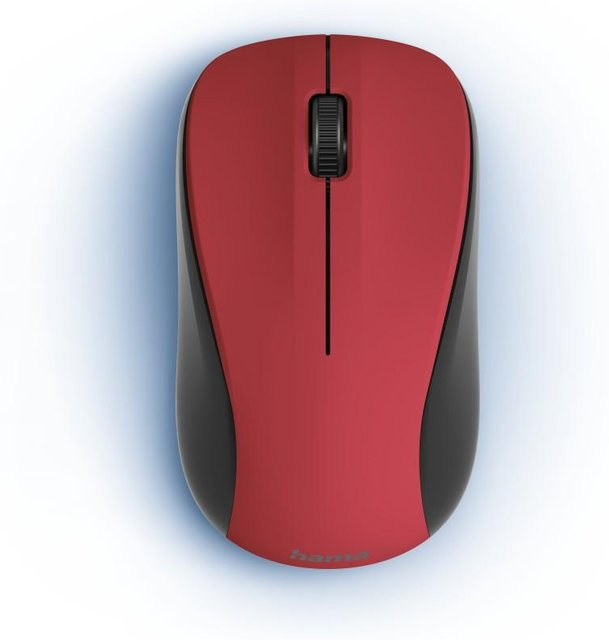 Hama Funkmaus MW-300 V2 Optisch, 3-Tasten, Geräuschlos, USB-Empfänger, Rot - Bild 1