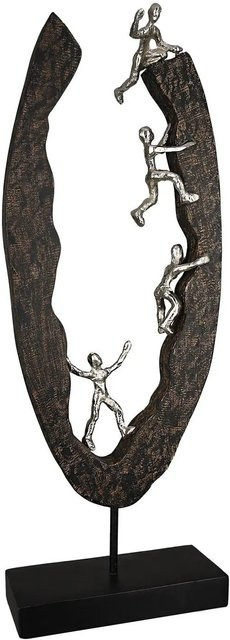 Gilde Skulptur Succeed Moderne Abstrakte Deko-Figur in Schwarz und Silber, Höhe: 59 cm, Breite: 20 cm - Bild 1