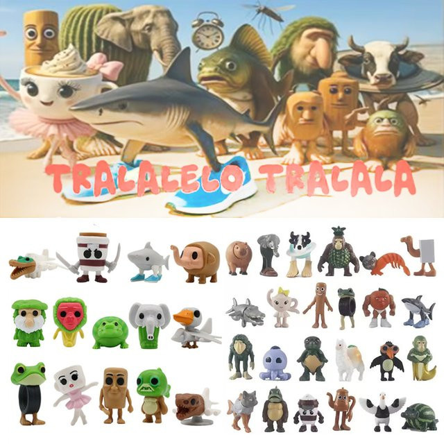 ZXZ Italienische Brainrot Tung Tung Sahur Figuren, Puppe, 24-teiliges Set - Bild 1