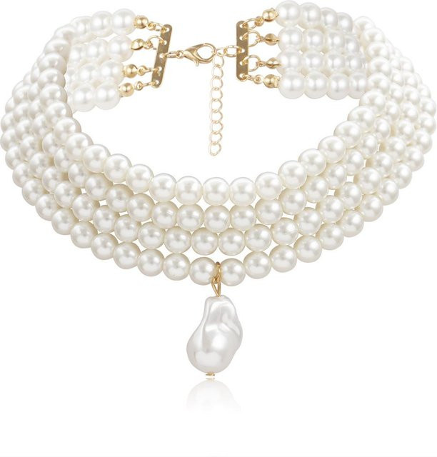 YIRAN Choker-Halskette, Perle, Messing, Damen, Bunt - Bild 1