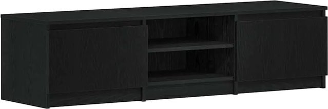 vidaXL TV-Schrank in Schwarz und Eichen-Optik aus Holzwerkstoff, B/T/H: 140 x 40 x 36 cm - Bild 1