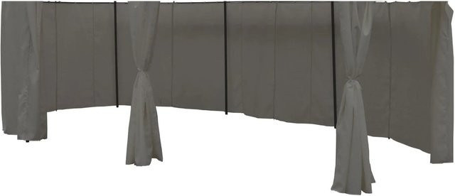Lex 8er Set Seitenteile für Ovalen Pavillon 5,3x3,5m in Steingrau, Wasserabweisende Sichtschutz Seitenwände aus Polyester - Bild 1