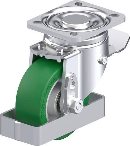 Blickle Stahlblech-Lenkrolle LH-ALST 100K-1-ST-FS in Silber mit 100 mm Rad-Durchmesser und 320 kg Tragfähigkeit - Bild 1