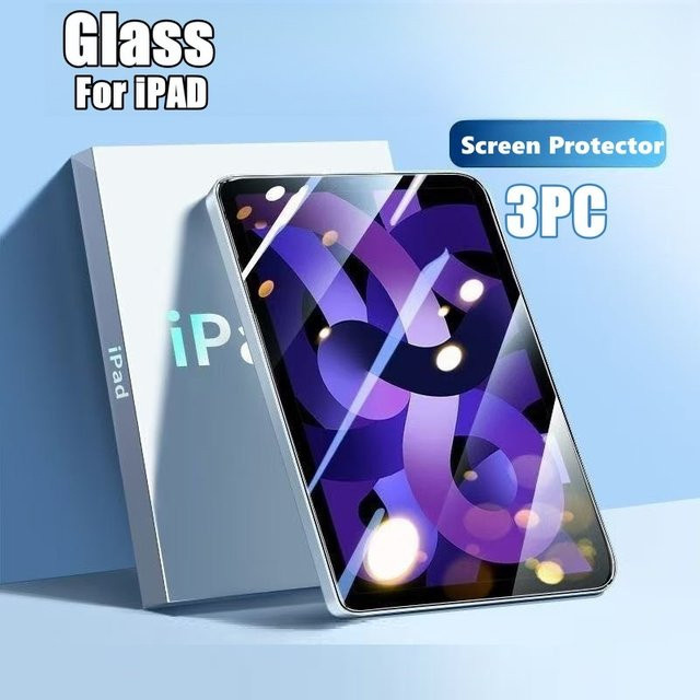 3er-Set Displayschutzfolie aus gehärtetem Glas für Apple iPad Pro, Air und Mini in Transparent - Bild 1