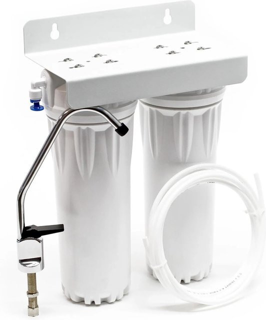 Naturewater NW-PR302 Doppelfilter Wasserfilter mit Sediment- und Aktivkohleblock sowie Schlauch in Weiß - Bild 1