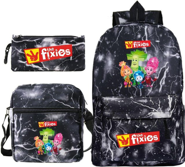 Fixies 3er-Set Schulranzen und Federmäppchen im Cartoon Anime Design für Kinder, mehrfarbig - Bild 1
