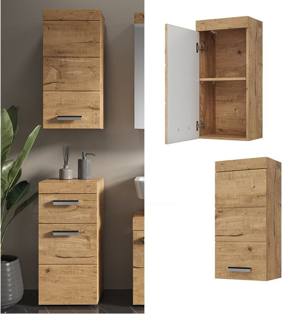 Vicco Hängeschrank Luna Badschrank Badezimmer Eiche B: 37 cm, H: 77 cm - Bild 1