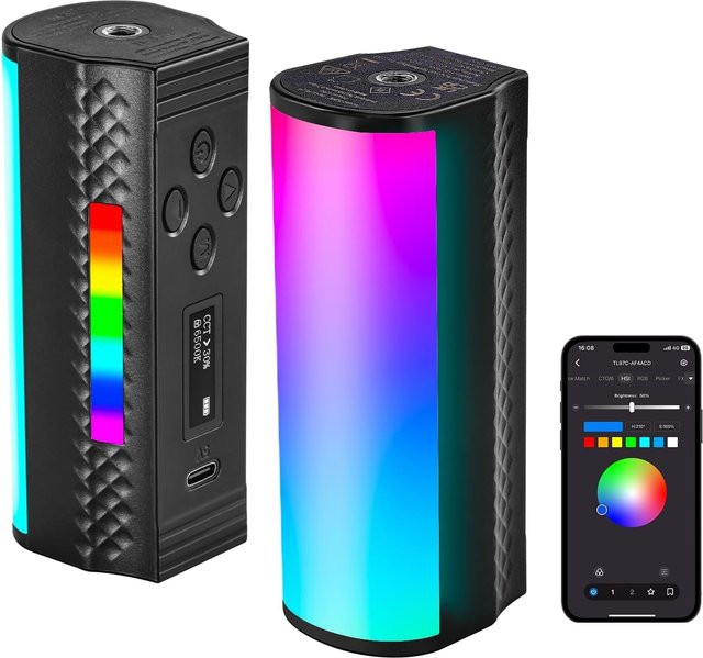 NEEWER Tragbarer Magnetischer RGB-LED-Videolichtstab mit App-Steuerung, Schwarz, 2550mAh Akku, 2500K-8500K dimmbar, CRI 97 - Bild 1