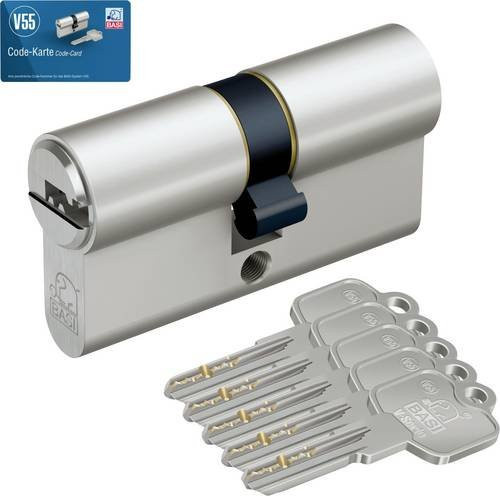 BASI Profil-Kurzzylinder aus Messing in Silber, Länge: 27 mm / 33 mm - Bild 1