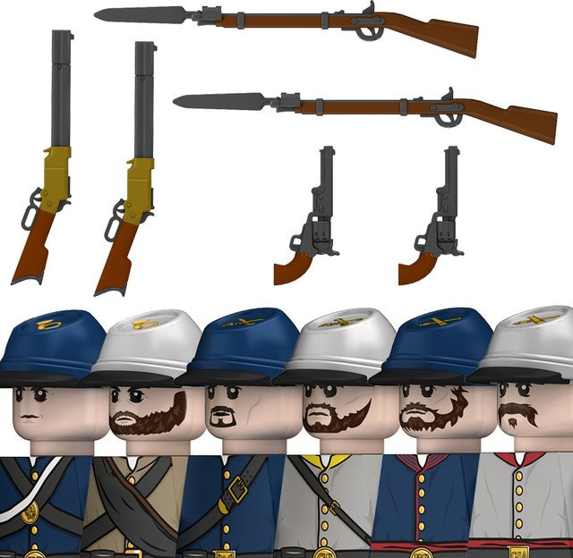 Brangdy Militärfiguren aus dem Amerikanischen Bürgerkrieg, Soldaten, Kunststoff, Bunt / Mehrfarbig - Bild 1