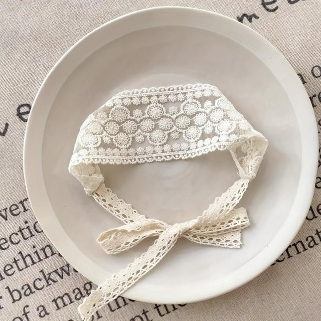 ouyaohong Stirnband, weiße Spitze, floral, Damen, grau - Bild 1