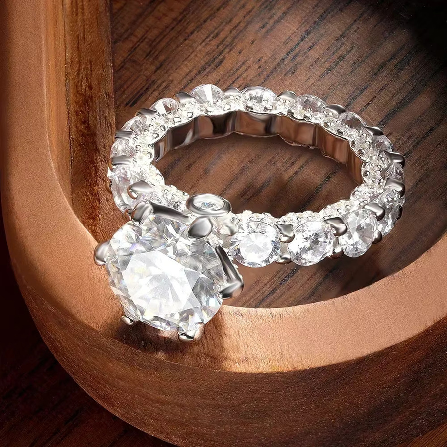 KUTPF Verlobungsring 925 Silber, Moissanit, Diamant, Damen - Bild 3