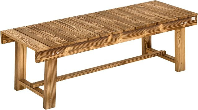 Outsunny Gartenbank aus Holz in Braun für Garten, Balkon und Terrasse, B/H/L: 38 x 35 x 110 cm - Bild 1