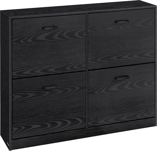Vasagle Schuhschrank Schwarz B/H/T: 105,5 x 82,7 x 24 cm - Bild 1