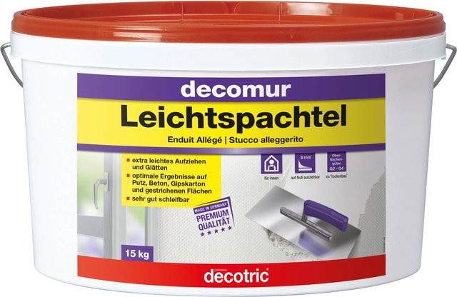 Decotric Decomur Leichtspachtel Weiß 15 kg - Bild 1