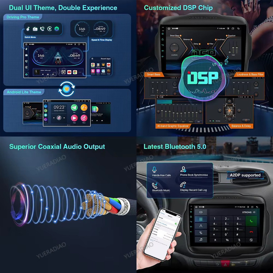 Android 17 Autoradio für Chevrolet Captiva 1 (2011 - 2016) mit QLED Multimedia-Videoplayer, Qualcomm Prozessor, 4G LTE, 5G WIFI und Carplay, Farbe: Schwarz - Bild 4
