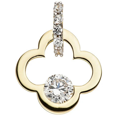 Colfem Anhänger 333 Gelbgold, Zirkonia, Unisex - Bild 1