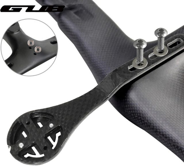GUB Carbon Fahrradcomputer-Halterung aus Aluminiumlegierung für Garmin, Brompton, Wahoo und Cateye in Schwarz - Bild 1
