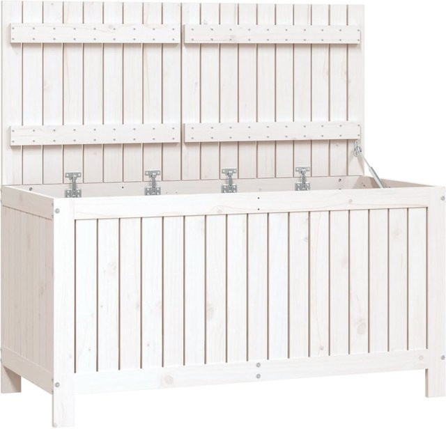 Gartentruhe aus Massivholz Kiefer von VD Home Furnishing in Weiß, B/T/H: 121 x 55 x 64 cm - Bild 1