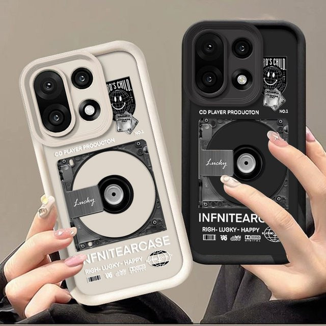 Stoßfeste Silikonhülle mit Retro Record Print für OnePlus 15 und 15R 5G - Bild 1