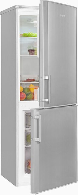 Exquisit Kühl-Gefrierkombination KGC270-70-H-040E in Silber mit reversibler Tür und LED-Innenbeleuchtung - Bild 1