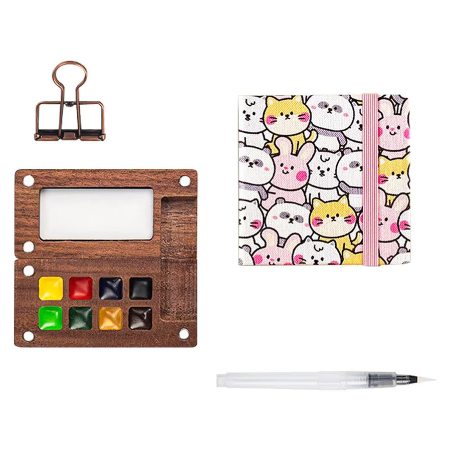 Mini-Farbpalette Reiseset mit Aquarellstiften und Binder-Clips in Multicolour für Anfänger und Studenten - Bild 7