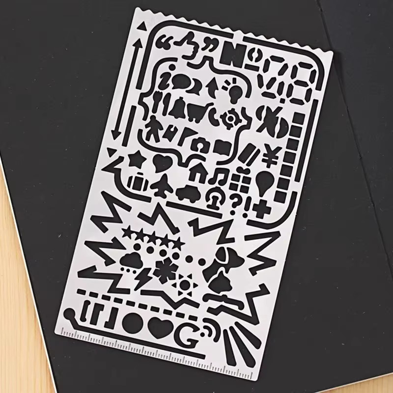 2er-Pack Vintage-Schablonenvorlagen aus Edelstahl in Silber für Journaling und DIY-Projekte - Bild 2