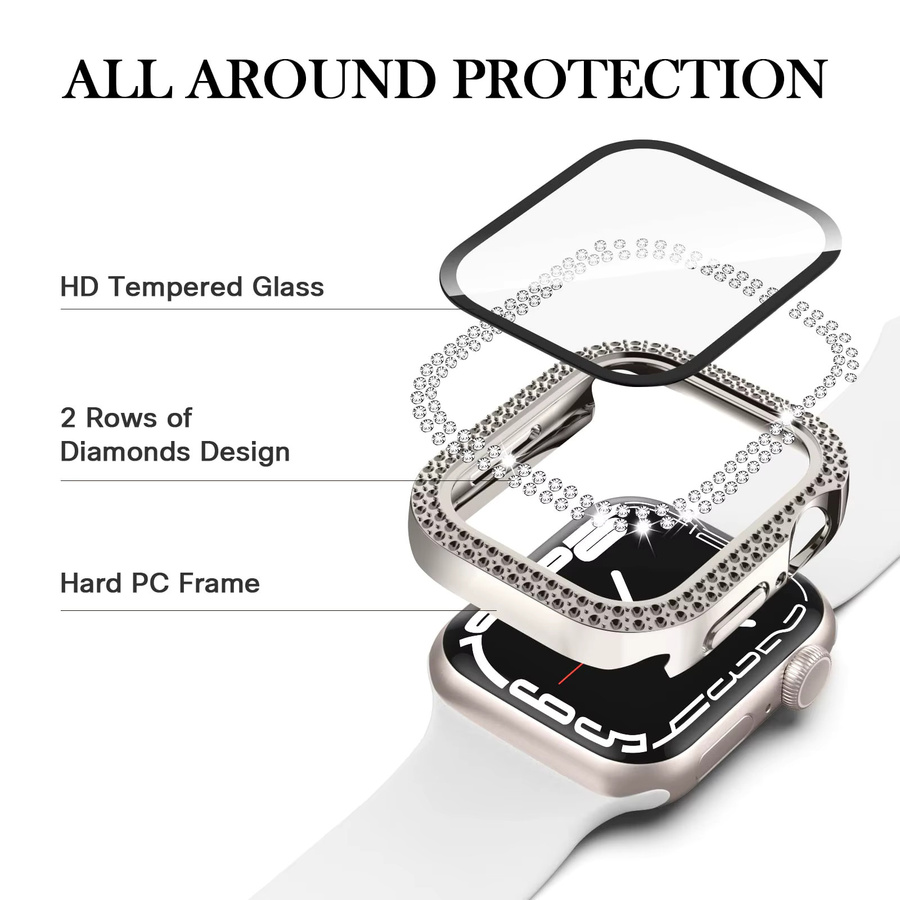 CRESTED Uhrenzubehör Bumper Protector, Diamant, Kristall, Silber, Unisex - Bild 4