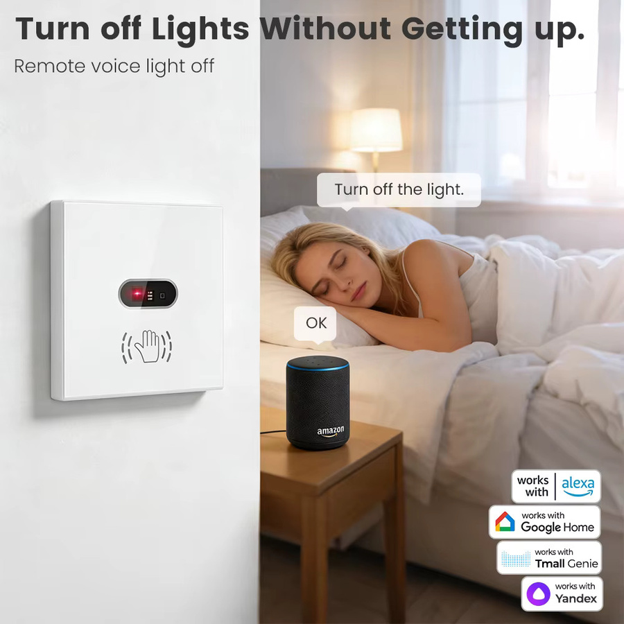 SMATRUL Tuya Smart WiFi Wand Schalter mit Infrarot Gestensteuerung, berührungsloser Touchless Schalter in Weiß, kompatibel mit Amazon Alexa und Google Assistant - Bild 5
