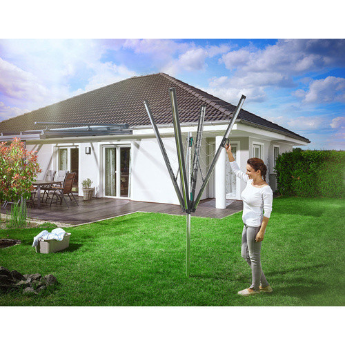 Leifheit Wäschespinne Linomatic Plus mit 50 m Leinenlänge in Silber/Grau/Anthrazit - Bild 2