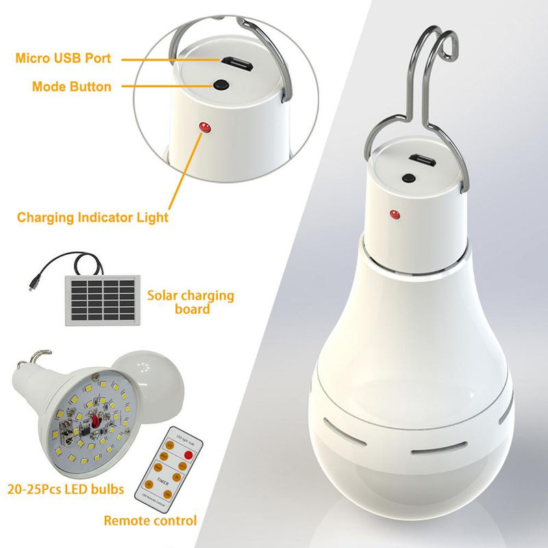 GoolRC Solar LED Camping Glühbirne mit Fernbedienung, wasserdicht IP65, weiß - Bild 4