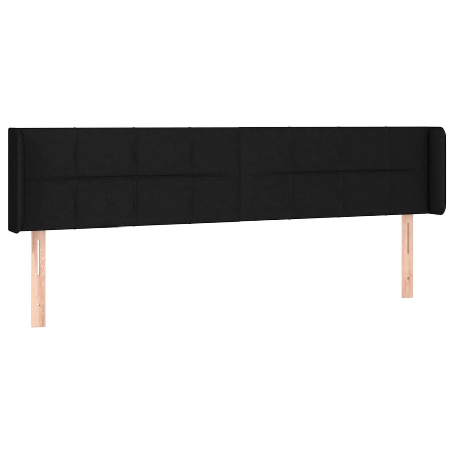 vidaXL LED Kopfteil Schwarz mit USB-Ladeport und integrierter Beleuchtung, Stoff, B: 183 cm, T: 16 cm, H: 78-88 cm - Bild 2