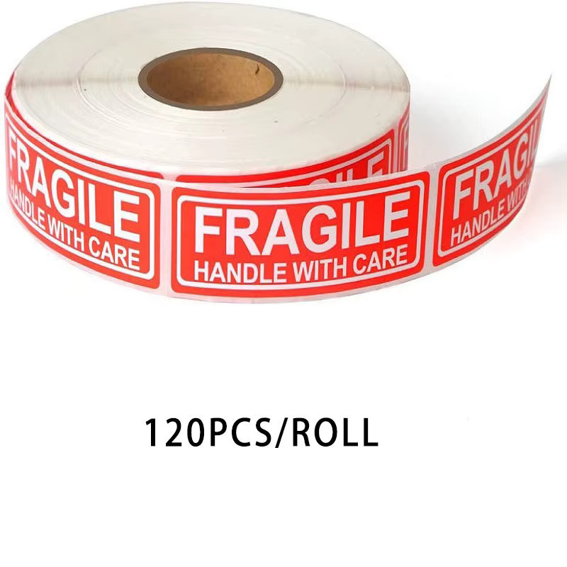 TYFYO Zerbrechlich Aufkleber Rolle Vorsichtig behandeln Verpackungsetiketten B: 2,5 cm, H: 7,5 cm - Bild 2