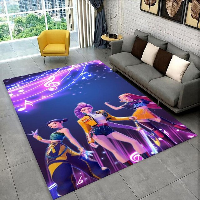 Rutschfester Kpop Dämonenjäger Motiv Teppich für Wohnzimmer und Schlafzimmer, Mehrfarbig, B/T: 60 x 40 cm - Bild 1