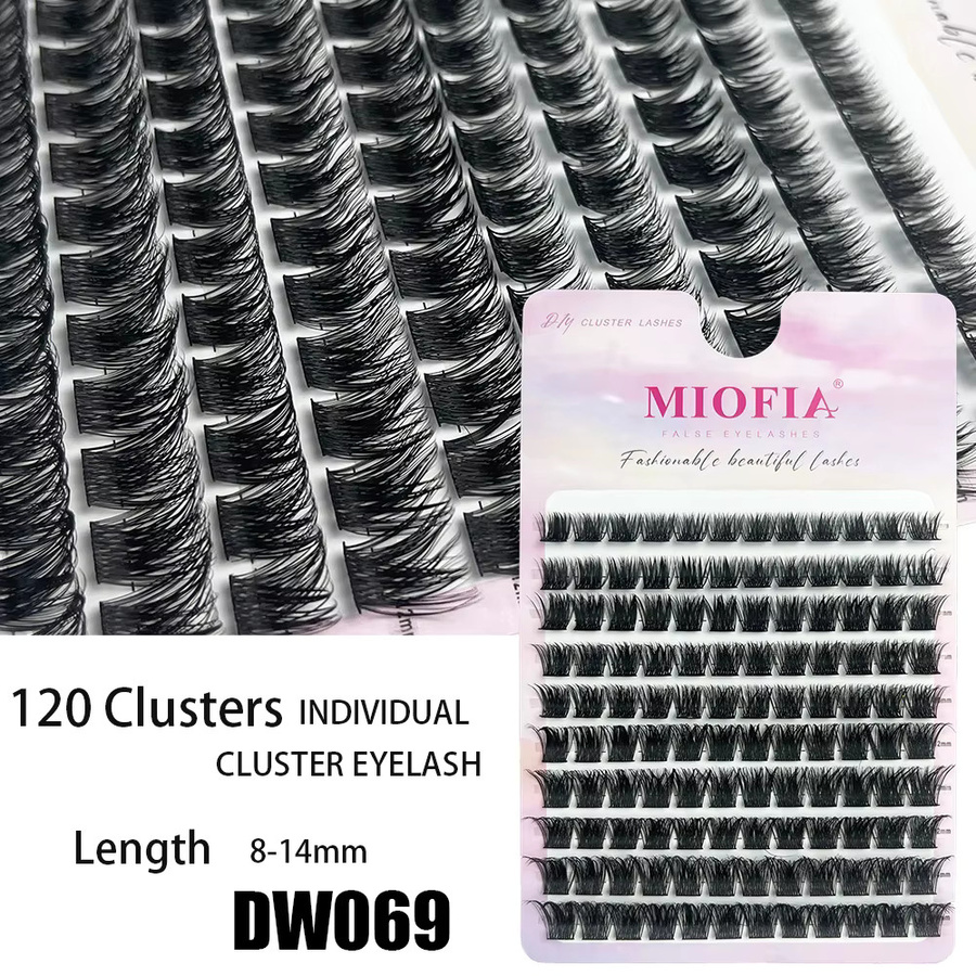 MIOFIA Wimpernverlängerungen, 120 Cluster D Curl 8–14 mm, Faux-Nerz, Unisex - Bild 3