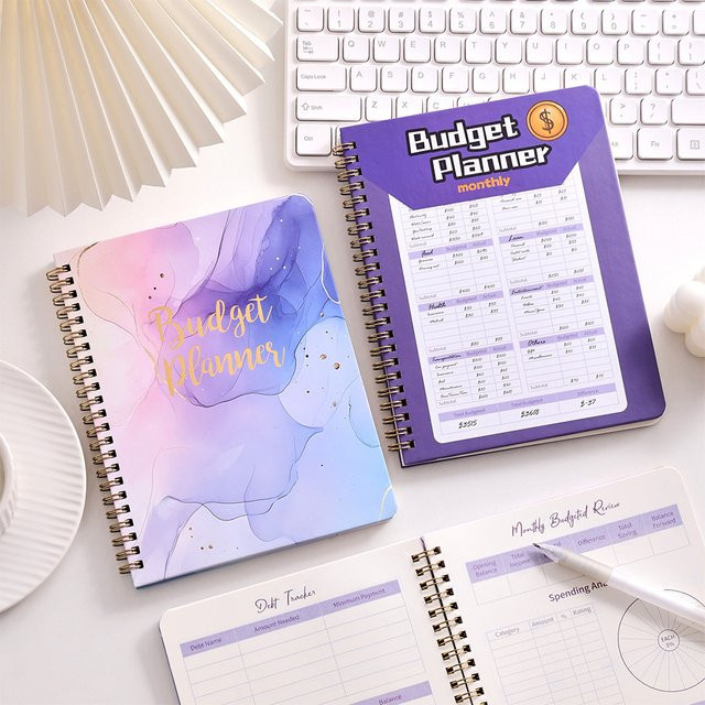 Imoda Budget Planner mit Hardcover in Lila, 53 Blatt mit monatlichem Rechnungsplaner zur Kontrolle von Ersparnissen, Schulden und Ausgaben - Bild 1