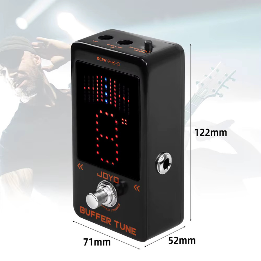 JOYO JF-19 Buffer Tune Gitarreneffektpedal in Schwarz für E-Gitarre und Bass mit hochpräzisem Tuning und True Buffer Modus - Bild 4