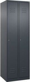 C+P Spind Classic PLUS Garderobenschrank mit 2 Abteilen, Anthrazit, H x B x T: 185 x 60 x 50 cm - Bild 1