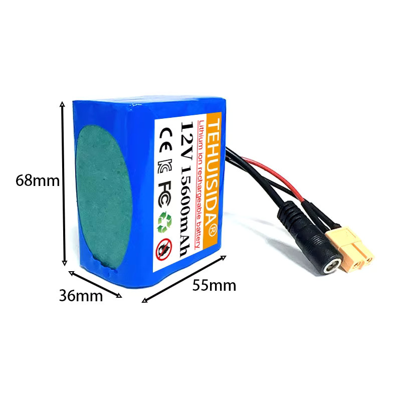 TEHUISIDA 2 Stück 12V 15600mAh D50B GPS Köderboot Akku, 18650 Lithium-Ionen-Akku in Blau - Bild 2