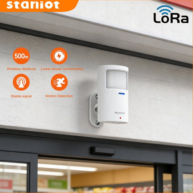Staniot LoRa Drahtloser PIR-Bewegungsmelder in Weiß mit 500m Reichweite und Anti-Demontage-Alarm als Präsenzsensor für deine Sicherheit - Bild 1