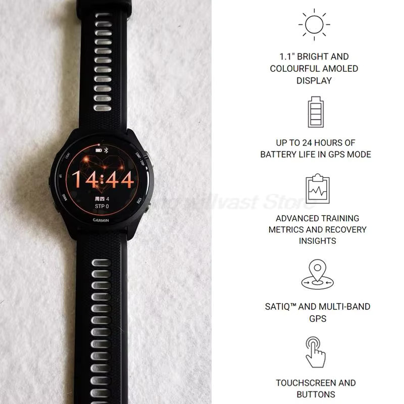 Garmin Forerunner 265 Sportuhr in Schwarz mit GPS, Herzfrequenzmessung und SpO2-Sensor für Laufen, Fitness und Marathon - Bild 2